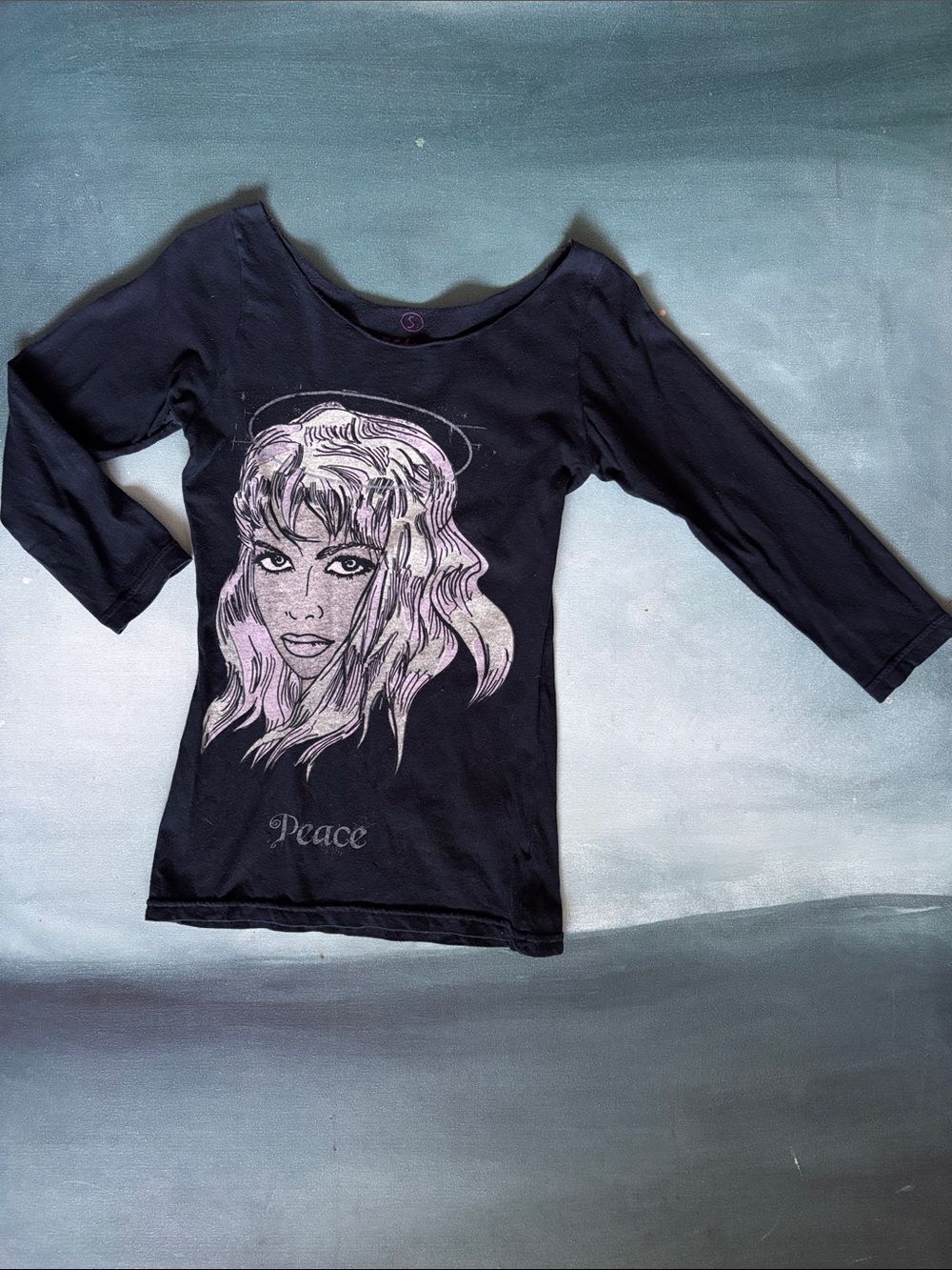 Vintage Betsey Johnson Y3K Angel Wings Peace T-Shirt